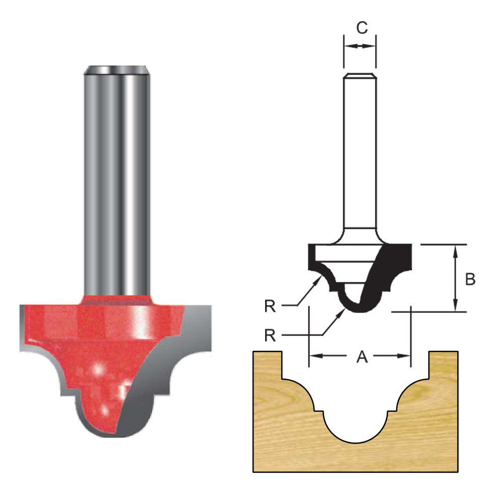TCT Classic Plunge Cutter Router Bit, Double Cutter, Right Rotation ...